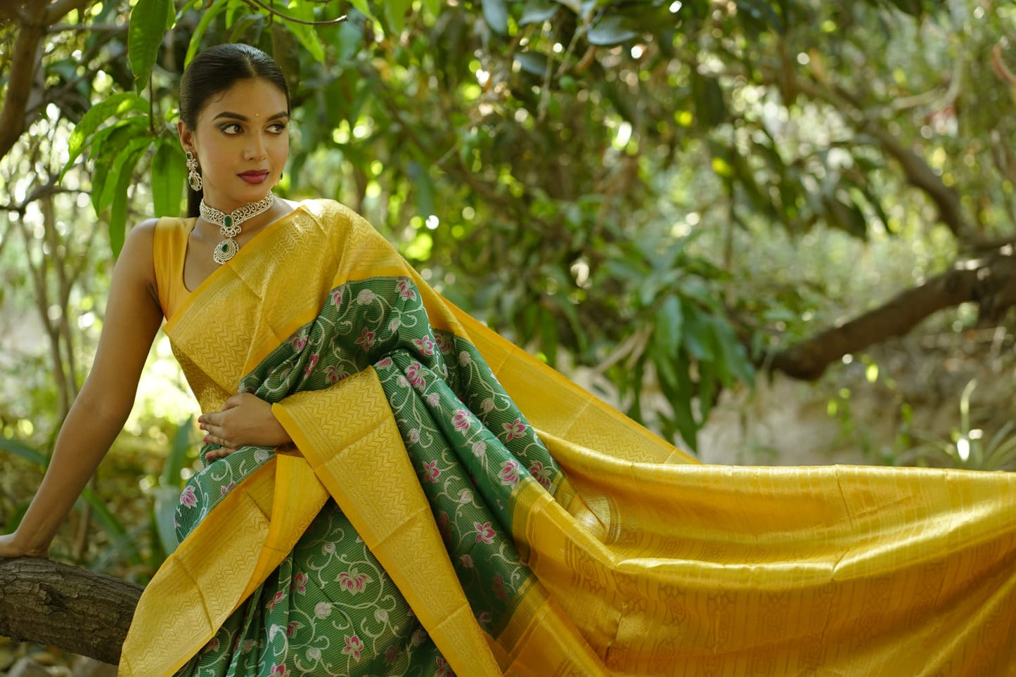 Green Tissue Korvai Saree