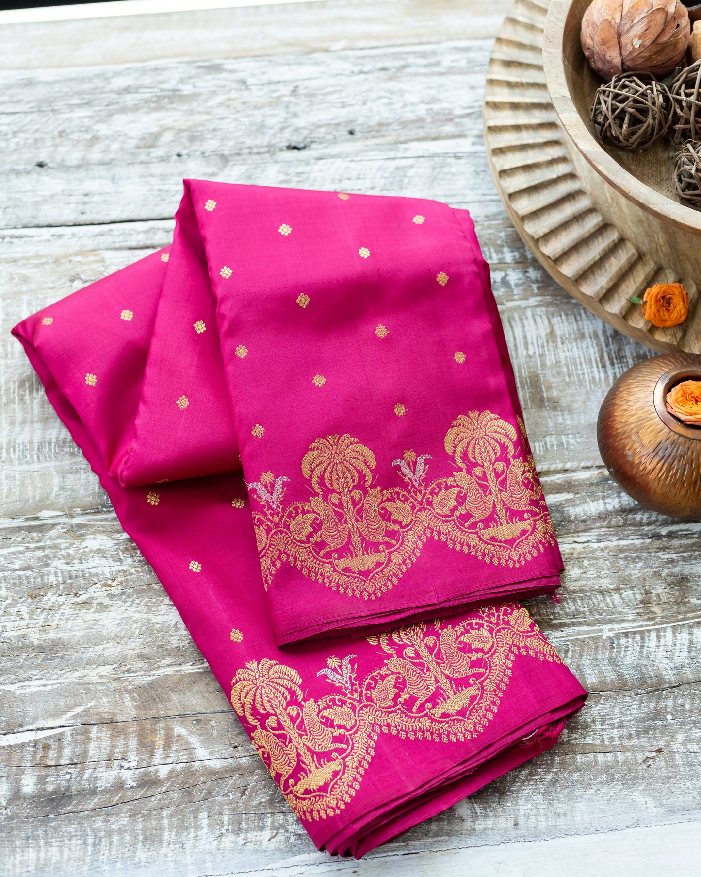 Pink Kanjivaram Pattu Saree