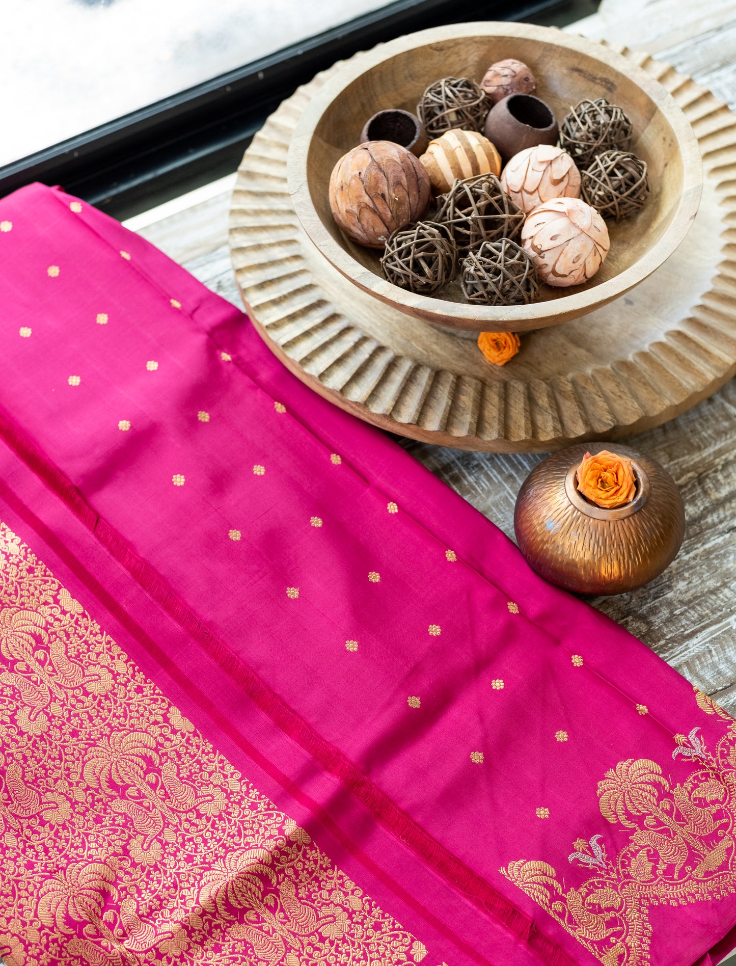 Pink Kanjivaram Pattu Saree