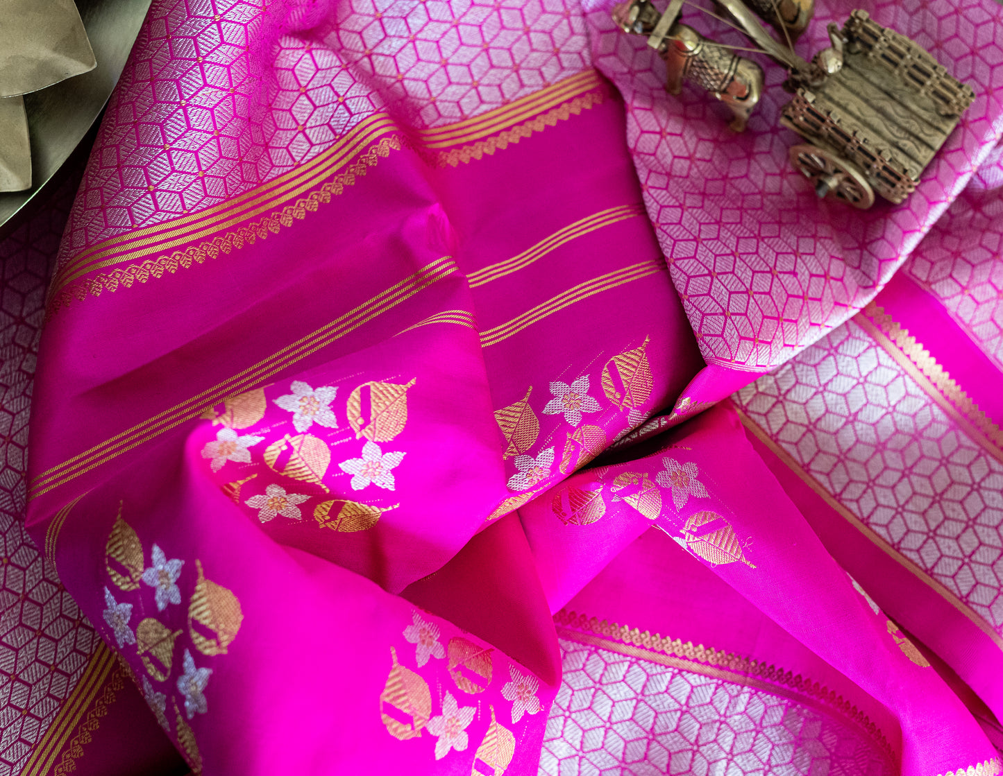 Pink Kanjivaram Pattu Saree