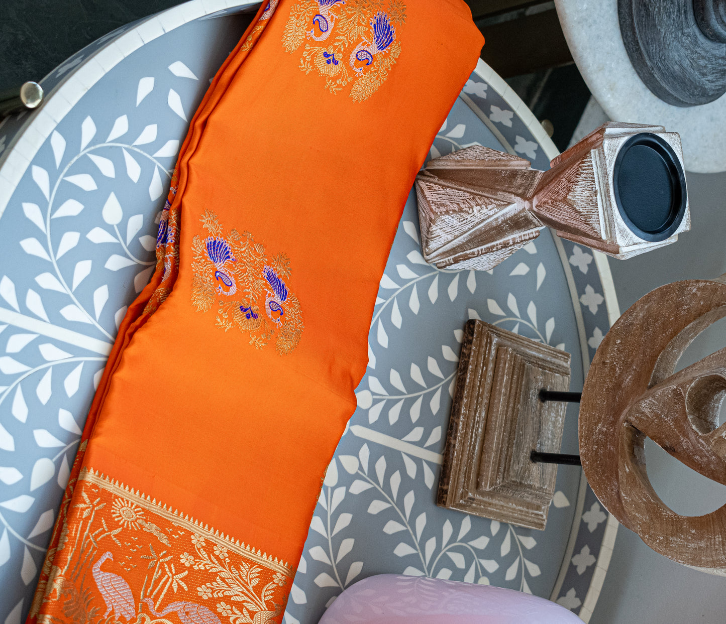 Orange Kanjivaram Pattu Saree