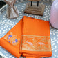 Orange Kanjivaram Pattu Saree