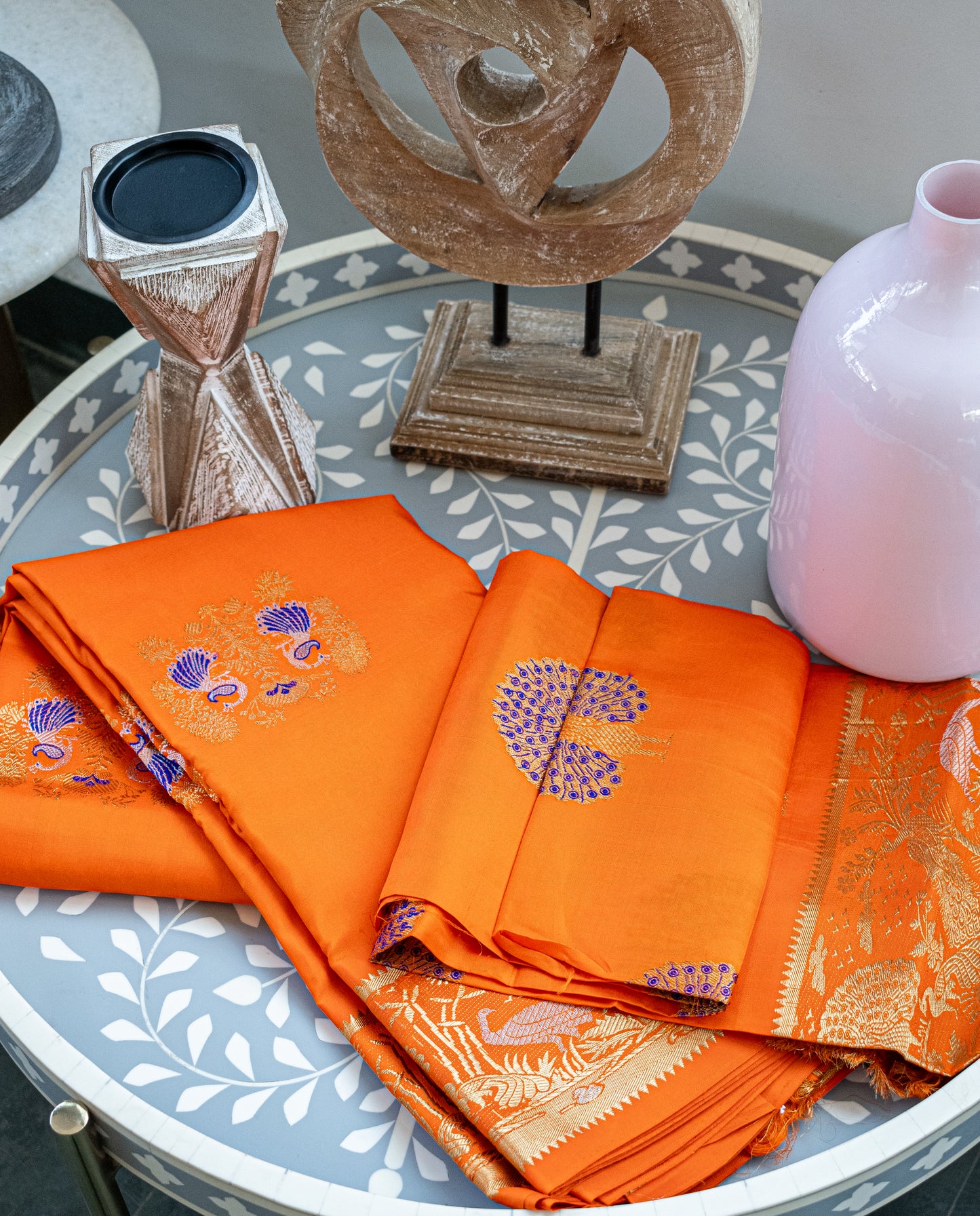 Orange Kanjivaram Pattu Saree