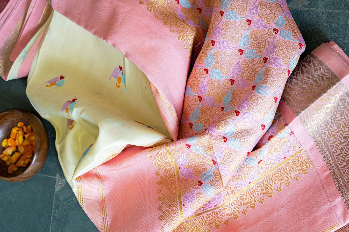 Half White Baby Pink Saree