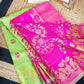 Pink and Pista Green Kanjivaram Pattu Saree