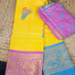 Yellow with Dual Colour Border Kanjivaram Pattu Saree