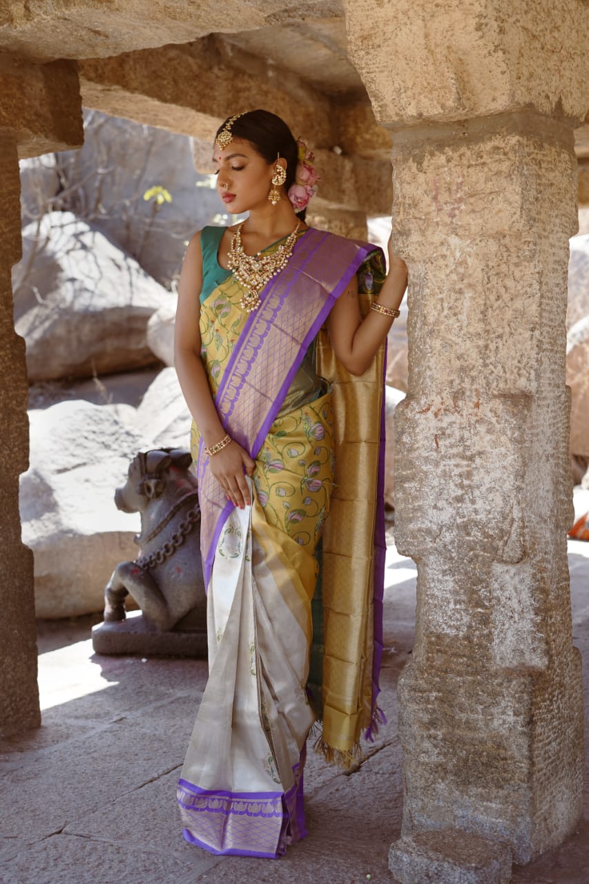 Dual Tone Tissue Saree