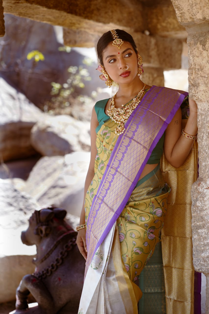 Dual Tone Tissue Saree